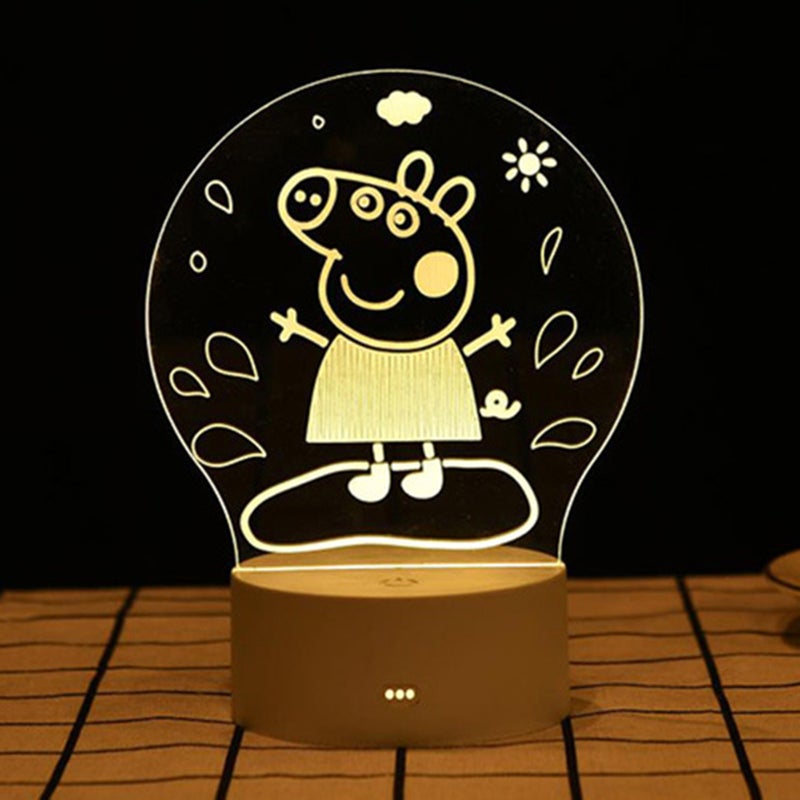 Children Cartoon USB Charge 3D Bedside Small Night Lamp Cute Vivid Engraved Animal Night Lamp - Image 1