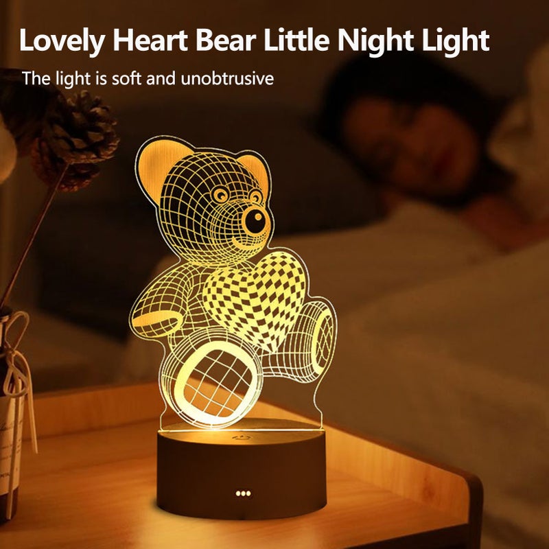Children Cartoon USB Charge 3D Bedside Small Night Lamp Cute Vivid Engraved Animal Night Lamp - Image 4