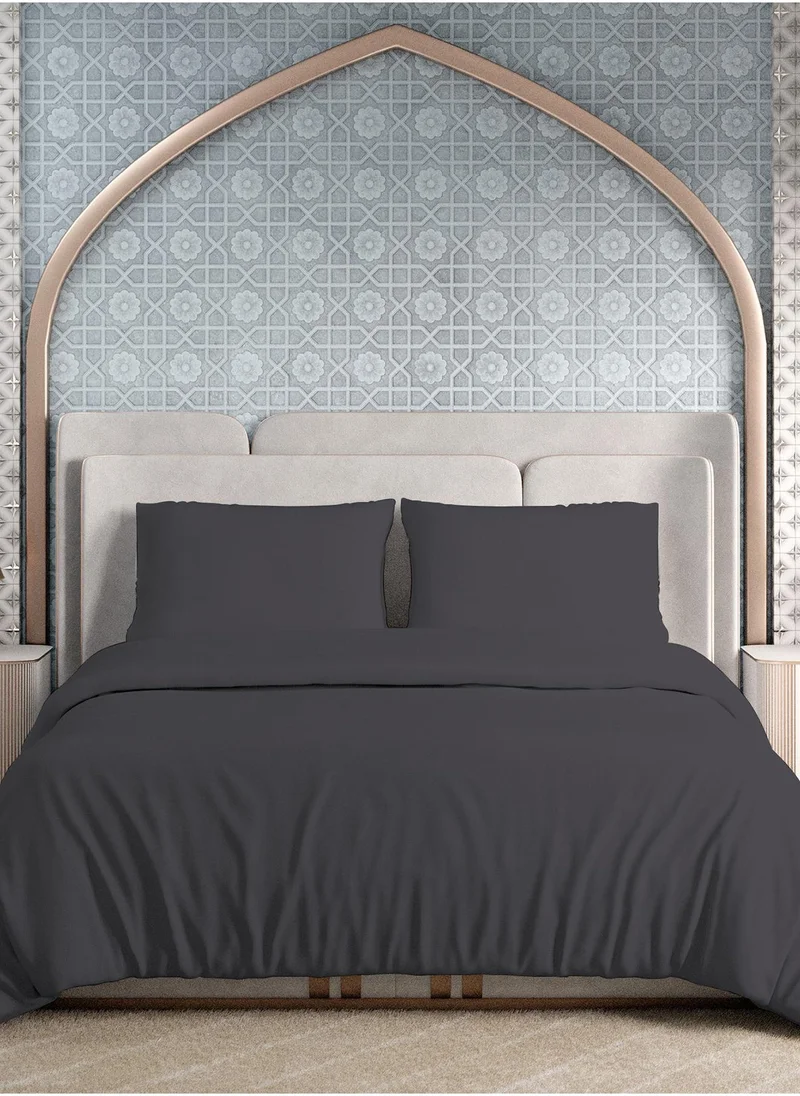 حس اللون Color Sense 300 TC Sateen  Duvet Cover Set Dark Grey