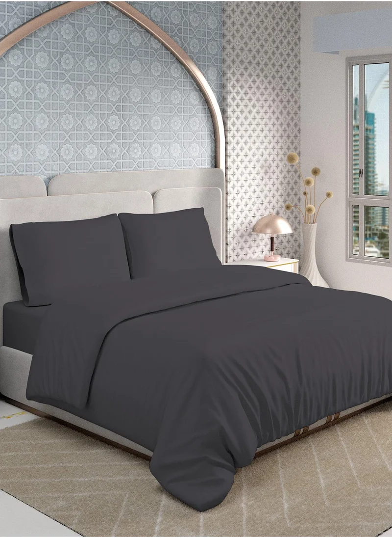 Color Sense Color Sense 300 TC Sateen  Duvet Cover Set Dark Grey