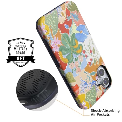 Casely iPhone 16 Case | Botanical Blooms | Floral Patchwork | Bold Protective Design | Compatible with MagSafe - Image 5