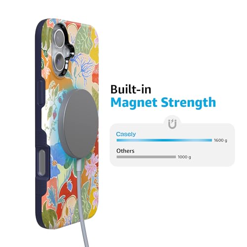 Casely iPhone 16 Case | Botanical Blooms | Floral Patchwork | Bold Protective Design | Compatible with MagSafe - Image 3