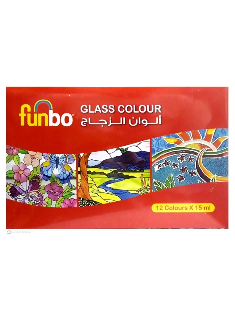 Funbo 12-Piece Glass Colour Set 15ml Content  - Image 1