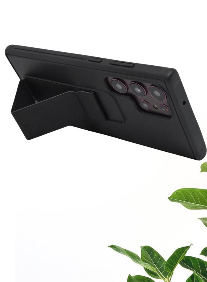 BORTONY Galaxy S23 Ultra with Magnetic Stand & Holder, Premium Silicone Hand Strap Grip, Car Mount Kickstand And Finger Grip Case Cover For Samsung Galaxy S23 Ultra - Image 4