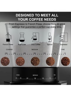 Biolomix 12-Cups Electric Coffee Grinder with 30 Gears Precise Settin, 2-in-1 Stainless Steel Coffee Grinder, LCD Screen and Large Capacity for Turkish/Espresso/Mocha/Drip/Pour Over/French Press  - Image 4