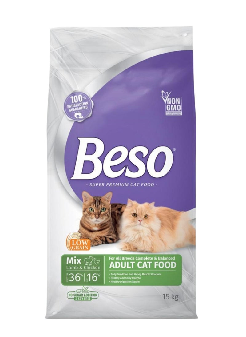 Beso Beso Mix Chicken & Lamb Cats Dry Food 15KG  - Image 1