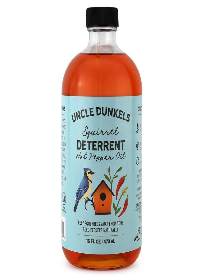 Uncle Dunkels Spicy Hot Pepper Squirrel Deterrent (16 fl Oz) – All-Natural, Food-Grade Hot Pepper Bird Seed Coating, Repels Squirrels, Safe for Birds, Made in USA - Image 1