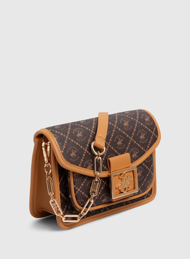 BEVERLY HILLS POLO CLUB Logo Printed Crossbody Bag
