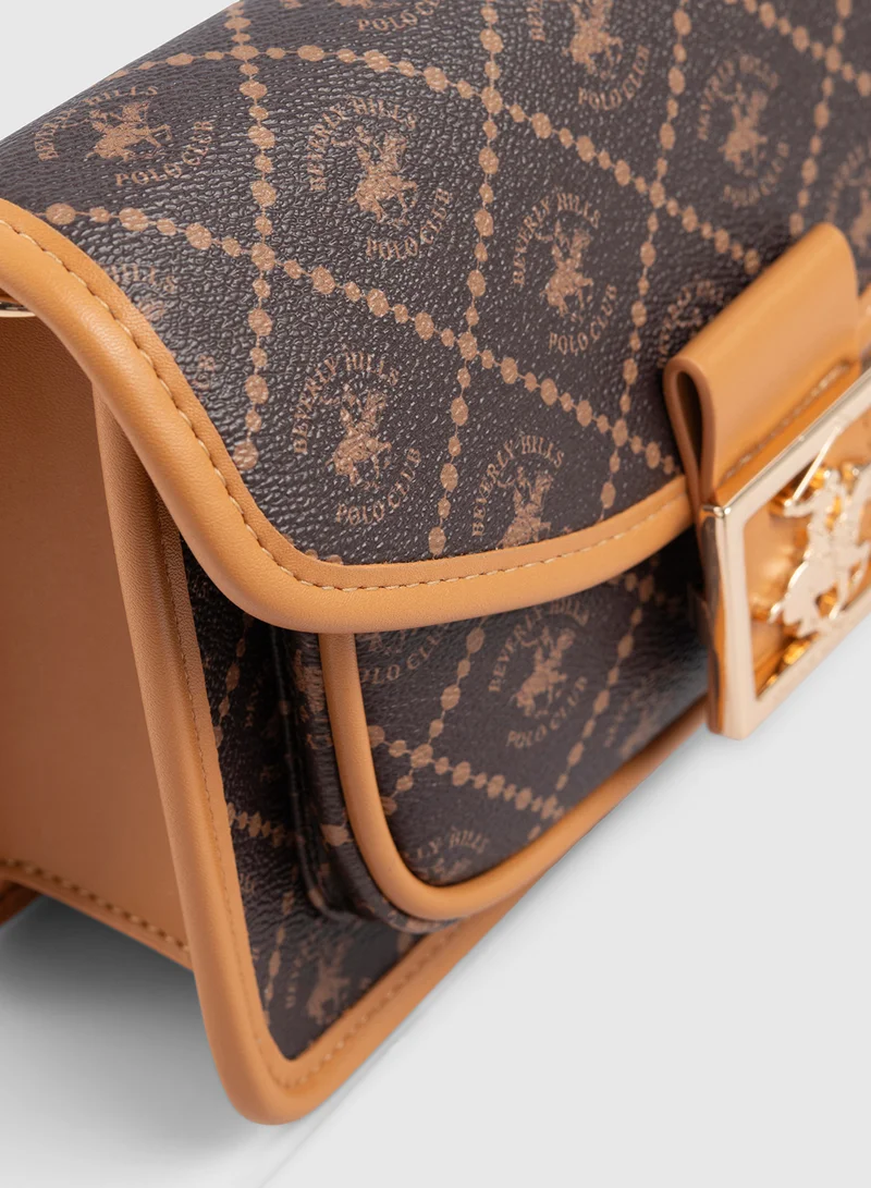 BEVERLY HILLS POLO CLUB Logo Printed Crossbody Bag