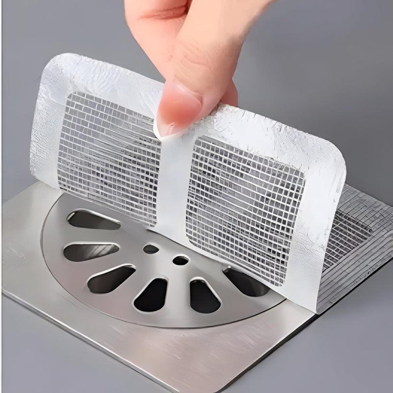 NETFLY MOSQUITO NET Netfly Large Upgraded Drain Cover Hair Catcher Disposable Waterproof Drain Guard Mesh Stickers Drainage Jali Shower Drain Cover for Bathroom Floor Sink Bathtub (4 Inch x 4 Inch) (Pack of 5)  - Image 1