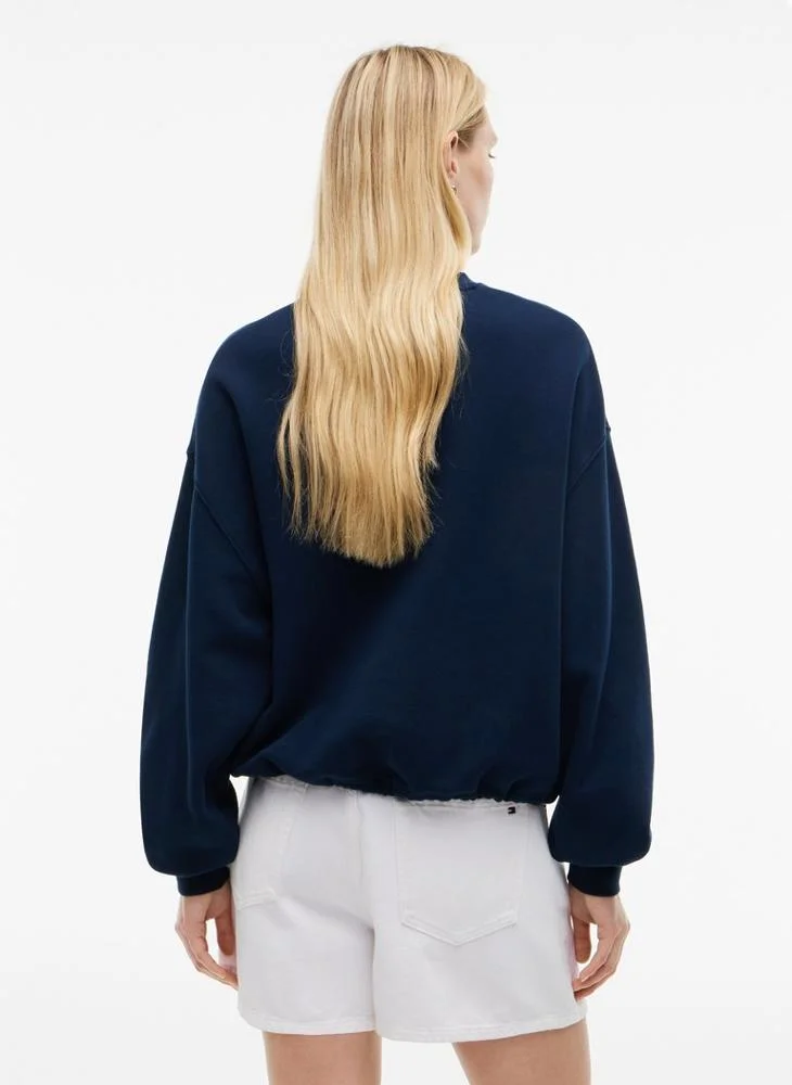 Tommy Hilfiger Crest Logo Drawstring Hem Relaxed Sweatshirt