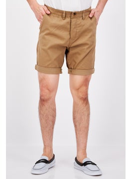 Threadbare Men Regular Fit Solid Basic Short, Tan  - Image 1
