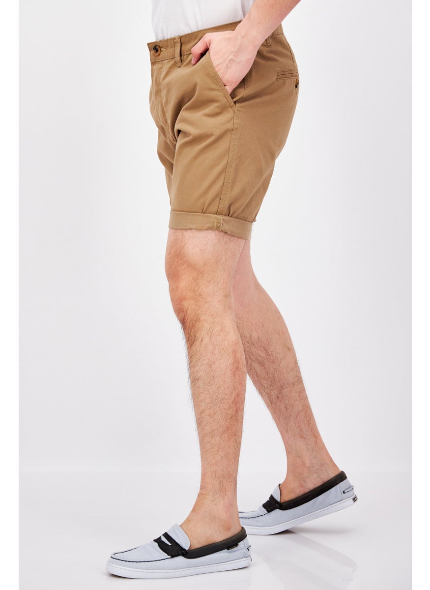 Threadbare - Men Regular Fit Solid Basic Short, Tan - Image 1