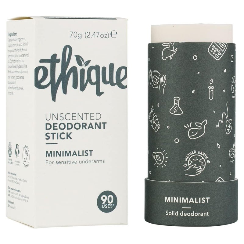 Ethique Minimalist Unscented Deodorant Stick for Men & Women - Natural Aluminum-Free, Plastic-Free, Vegan, Cruelty-Free, Eco-Friendly, 2.47 oz (Pack of 1) - Image 1