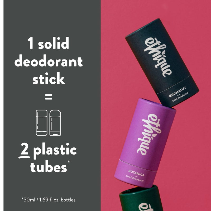 Ethique Minimalist Unscented Deodorant Stick for Men & Women - Natural Aluminum-Free, Plastic-Free, Vegan, Cruelty-Free, Eco-Friendly, 2.47 oz (Pack of 1) - Image 3
