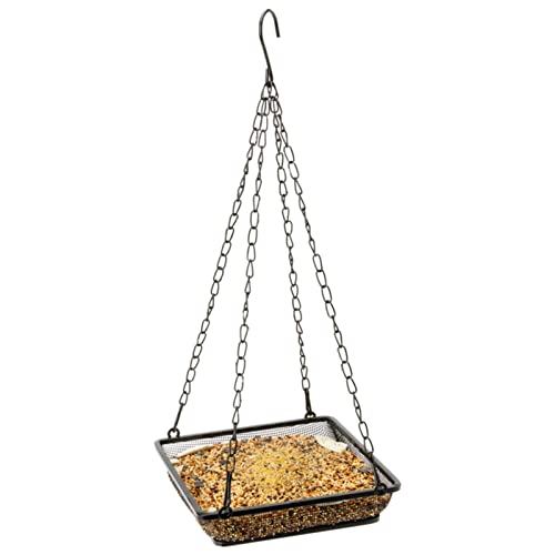 WOSIBO Hanging Feeder Seed Tray, Platform Metal Mesh , Outdoor Garden Decoration for Wild Backyard Attracting Birds - Image 1