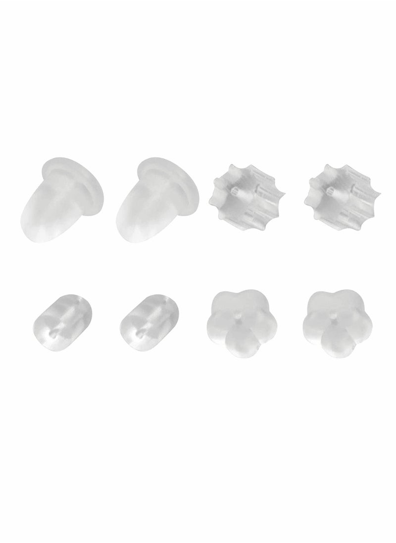 KASTWAVE Silicone Clear Earring Backs, Soft Safety Rubber Earring Backs Stoppers 4 Styles, Each Style Sold by 200 Pcs  - Image 1