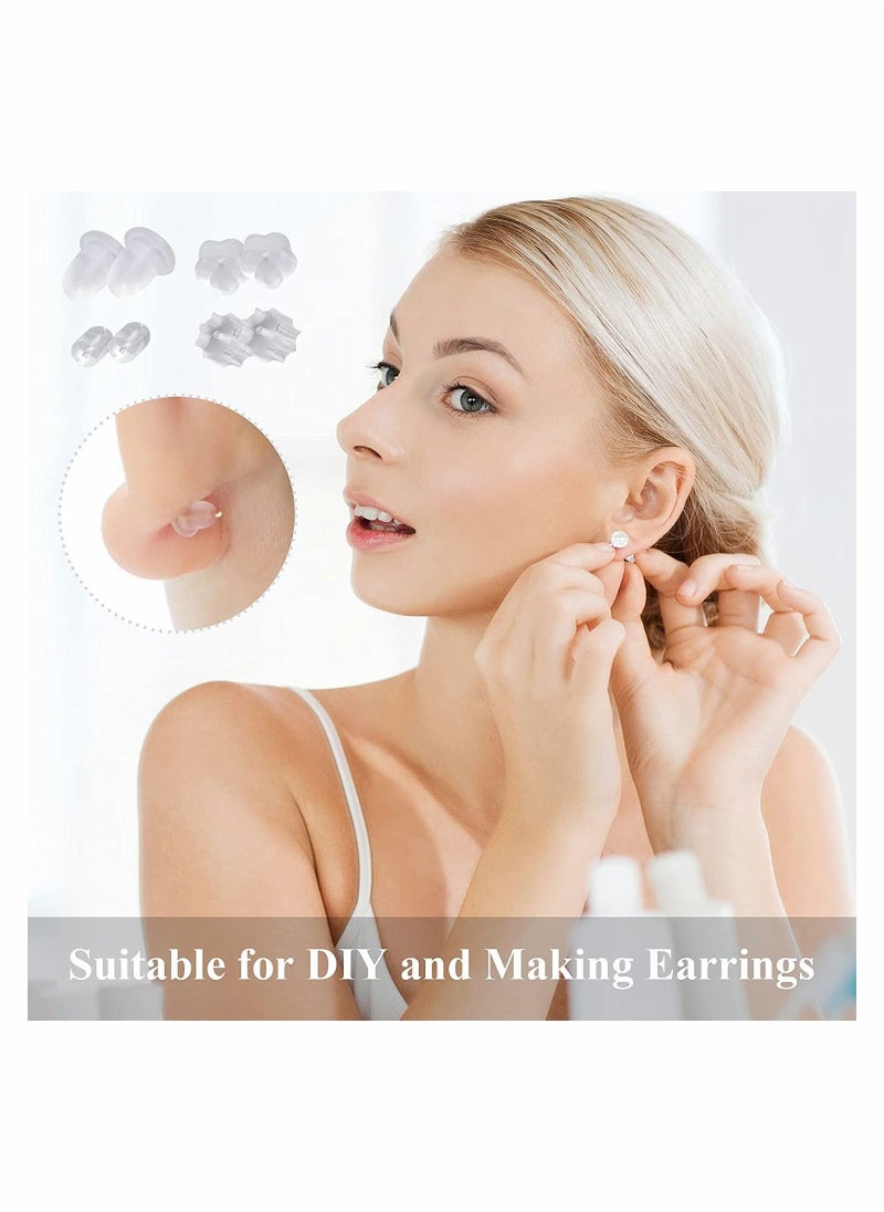 KASTWAVE Silicone Clear Earring Backs, Soft Safety Rubber Earring Backs Stoppers 4 Styles, Each Style Sold by 200 Pcs  - Image 3