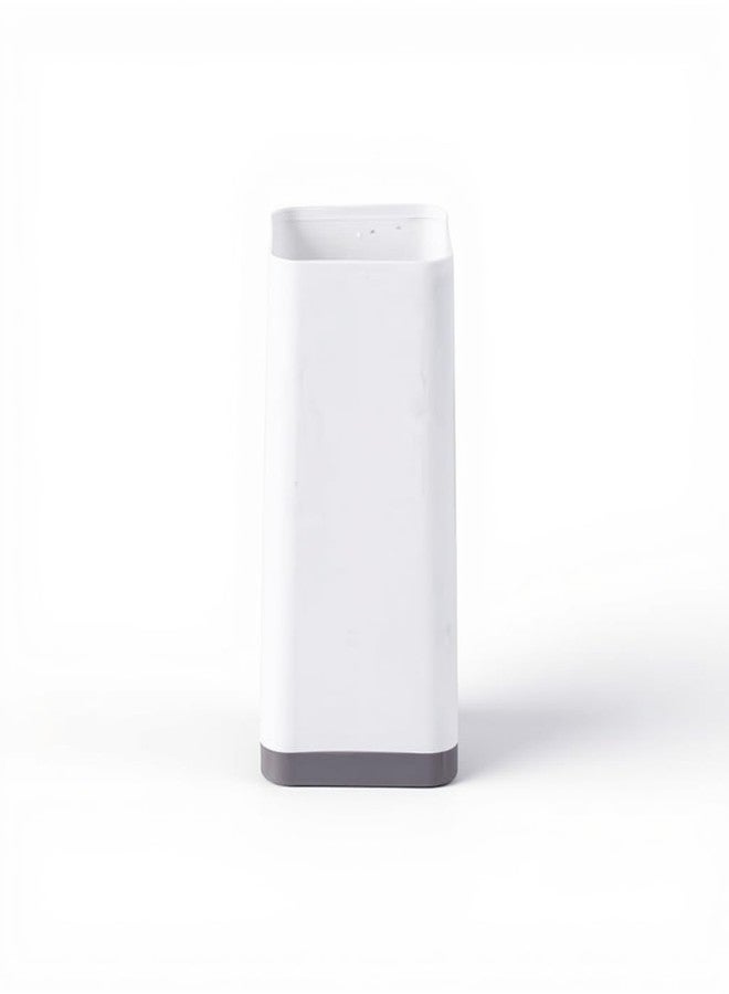 حامل عيدان طعام مربع الشكل | قفص تخزين طعام مطبوع عليه شعار مخصص من البولي بروبيلين للفنادق والمطاعم والمقاهي | بلاستيك أبيض متين مع خيارات تصريف وتركيب على الحائط | طباعة شعار مخصص متوفرة - Image 1