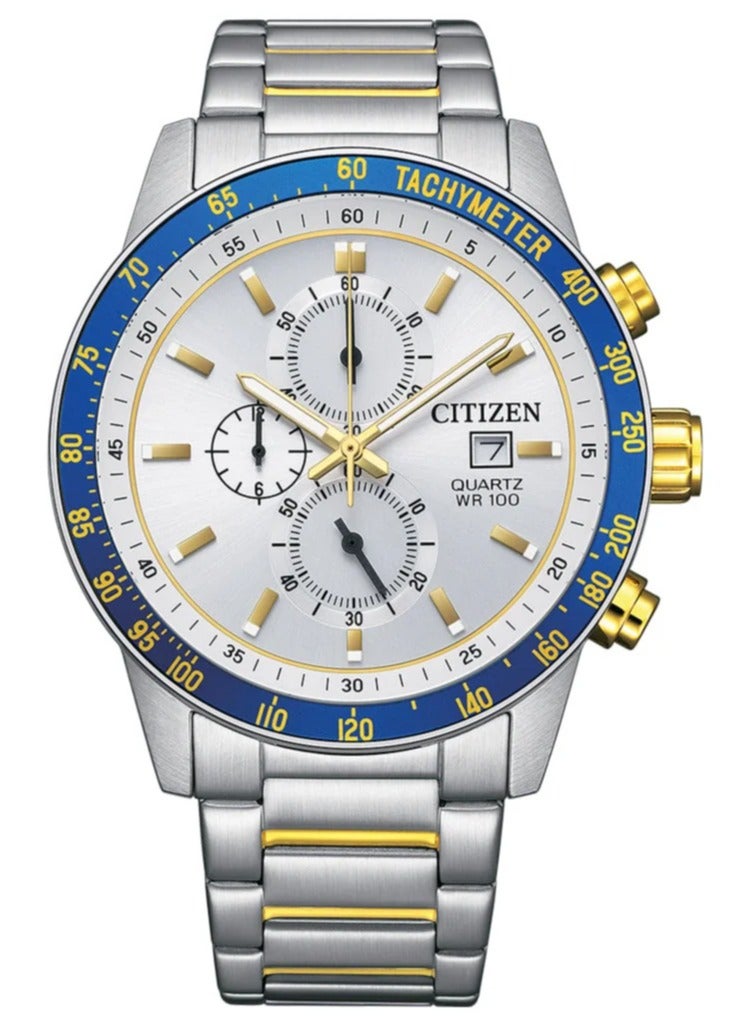 Citizen AN3686-53A Quartz Chronograph Wrist Watch for Men, 44 mm Diameter, Silver - Image 1