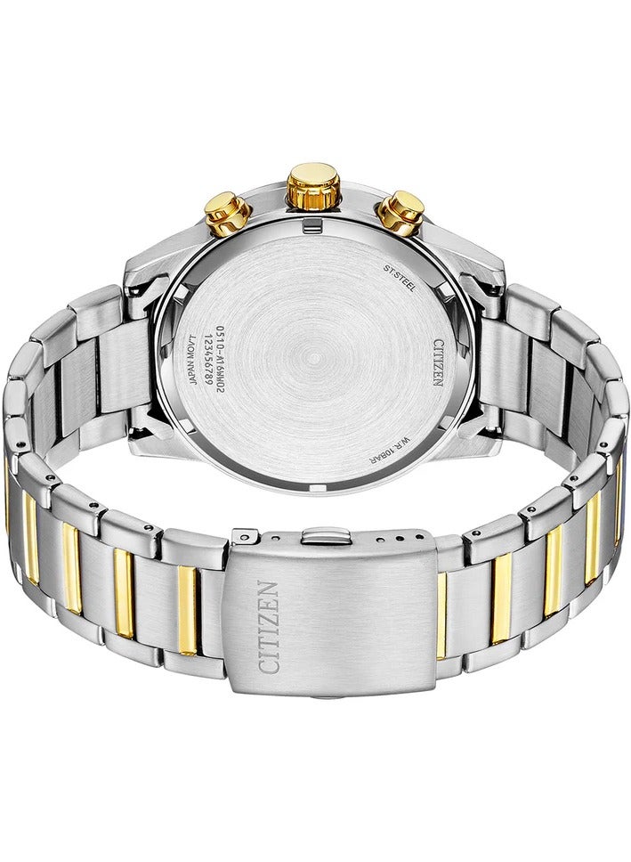 Citizen AN3686-53A Quartz Chronograph Wrist Watch for Men, 44 mm Diameter, Silver - Image 2