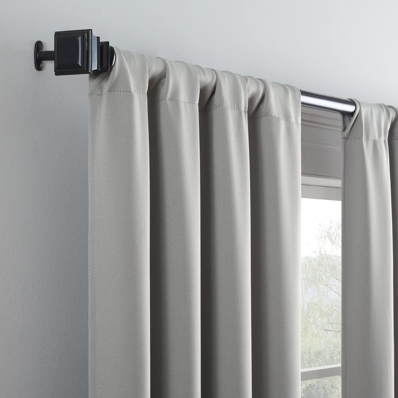 ECLIPSE Blackout Curtains for Bedroom-Darrell 37" x 84" Insulated Darkening Single Panel Rod Pocket Window Treatment Living Room, Grey - Image 2