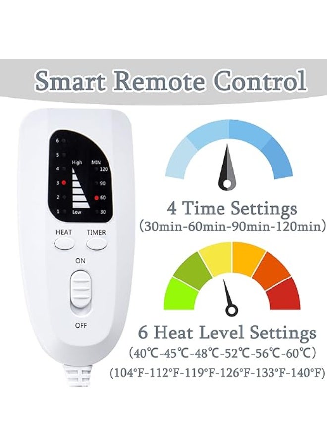 وسادات حرارية لتخفيف آلام الظهر، وسادة تدفئة كهربائية ممتدة 55×12 إنش للكتف، مع 6 مستويات حرارة و4 إعدادات مؤقت، إيقاف تلقائي - Image 2