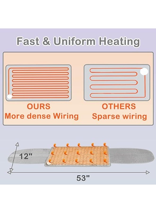 وسادات حرارية لتخفيف آلام الظهر، وسادة تدفئة كهربائية ممتدة 55×12 إنش للكتف، مع 6 مستويات حرارة و4 إعدادات مؤقت، إيقاف تلقائي - Image 5
