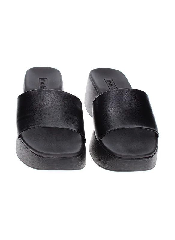 موليكا Moleca Ladies Flat Sandals Black | Made In Brazil