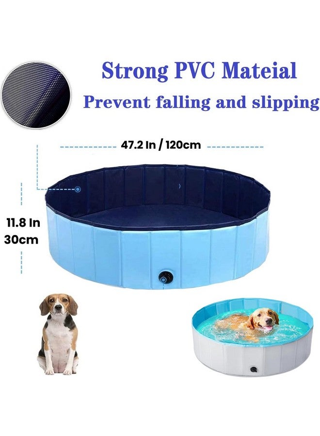 Emily Pets Foldable Dog Pool, Collapsible Hard Plastic Dog Swimming Pool, Portable Bath Tub for Pets Dogs and Cats, Pet Wading Pool for Indoor and Outdoor, 47.2 x 11.8 Inches - Image 2