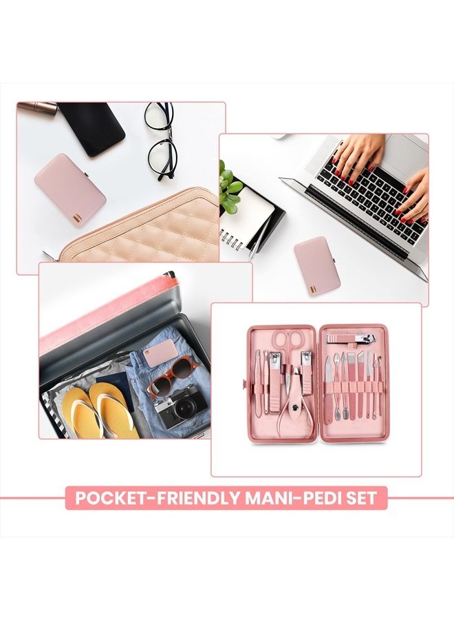 Utopia Care 15 Pieces Manicure Set - Stainless Steel Manicure Nail Clippers Pedicure Kit - Professional Grooming Kits, Nail Care Tools with Luxurious Travel Case (Rose Gold) - Image 4
