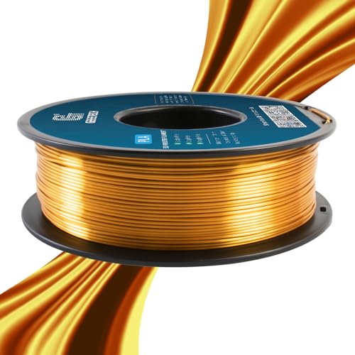 Geeetech Silk PLA Filament 1.75mm for 3D Printer, Metal-Like Shiny Consumables 1kg (2.2lbs) 1 Spool, Dimensional Accuracy +/- 0.02 mm, Metallic Gold Silk Filament - Image 2