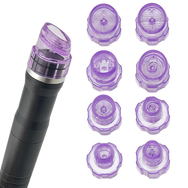 Elitzia Plastic Dermabrasion Microderma Heads Facial Aqua Peel Tips Water Peeling Caps Facial Care Skin Cleaning Tool Beauty Machine Replacement Spare Parts 8pcs Per Set Lilac
