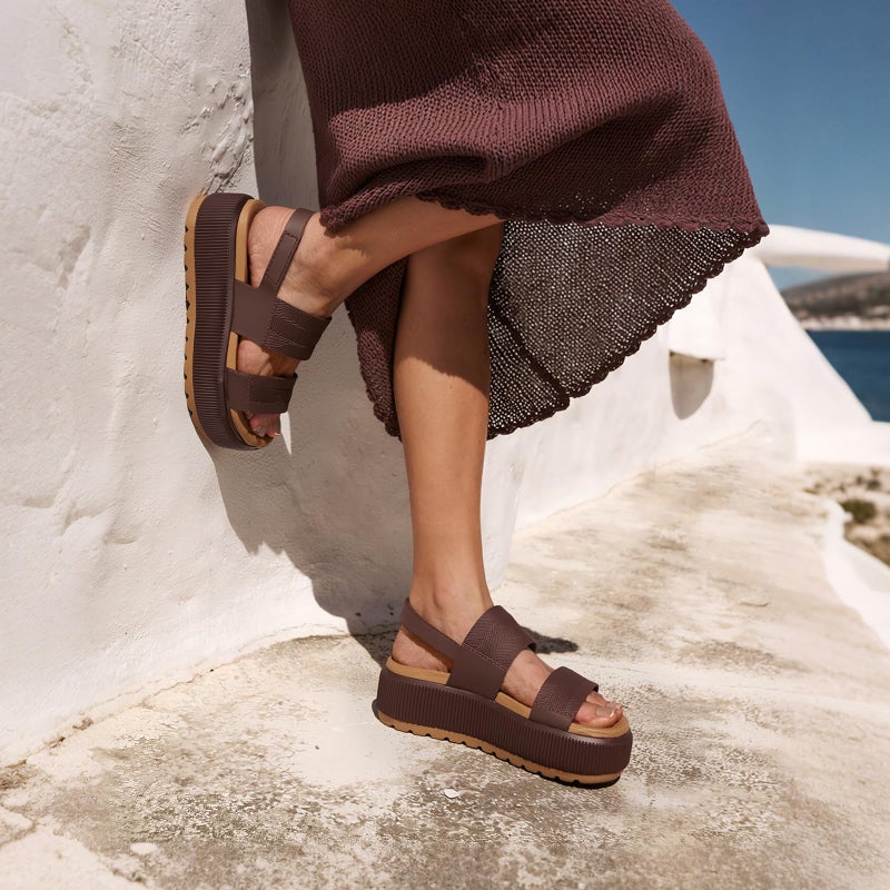Lovee Cosee Chocolate Platform Sandals for Women 2026 Flatform Water Sandals Chunky Wedge Lug Sole Lightweight Comfortable Summer Outfit Beach Vacation Essentials Trendy Shoe Resort Wears Size 7 - Image 2
