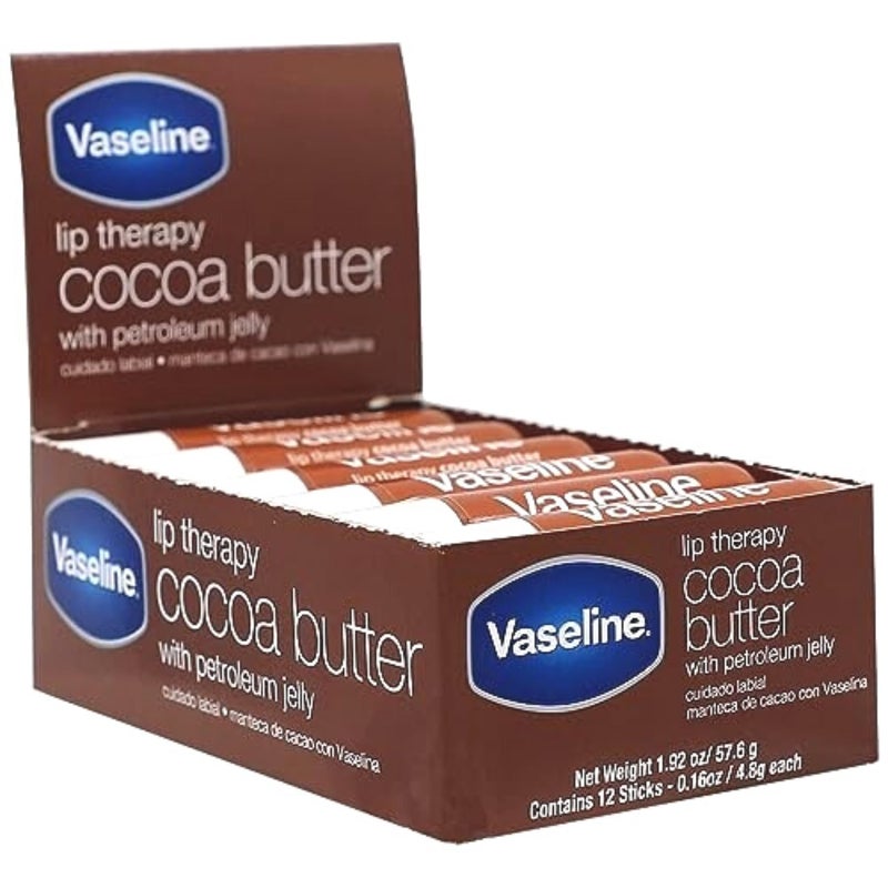 Vaseline Lip wo Backer Card Cocoa  12 Pack Box - Image 2