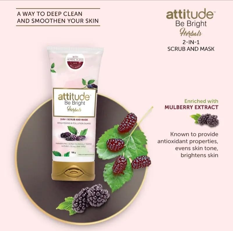 Amway Attitude Be Bright Herbals 2-in-1 Scrub and Mask 100gm - Image 3
