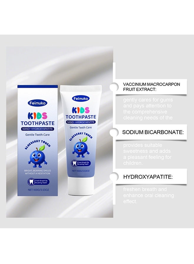 Feimuko Kids Toothpaste, Toddler Toothpaste, Nano Hydroxyapatite Toothpaste, Probiotics, Vitamins, Xylitol Tooth Paste Kids | Remineralizing | Natural | Plant-Based Foam - Image 4