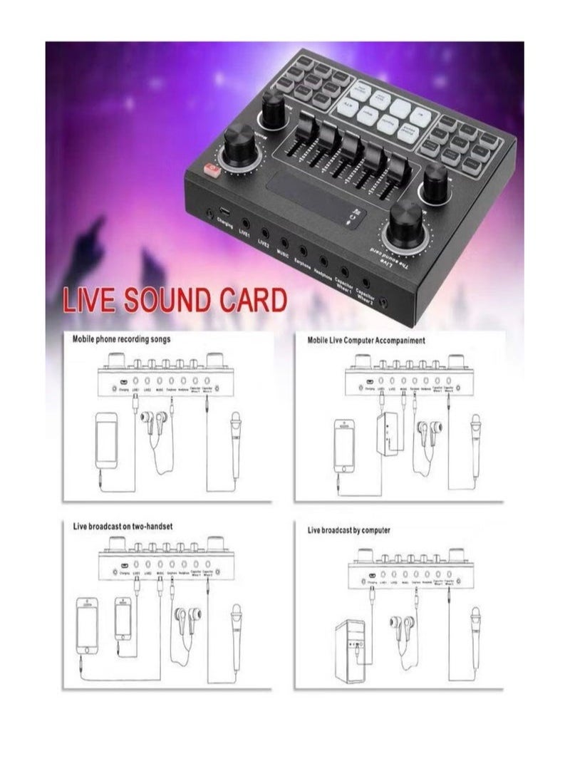 Generic Full Set Of V9 Sound Card With BM-800 Condenser Microphone Capacitor Recording Microphone Sound Card  - Image 4