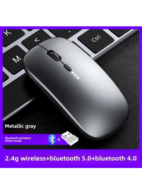 Wireless Mouse Charging Silent Bluetooth Dual-mode Home Office Laptop Desktop External Unlimited Mouse-Specifications:Space Gray-bluetooth Wireless Three Mode [2.4G Wireless + Bluetooth 5.0 + Bluetooth 4.0]