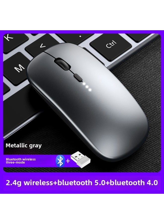 Generic - Wireless Mouse Charging Silent Bluetooth Dual-mode Home Office Laptop Desktop External Unlimited Mouse-Specifications:Space Gray-bluetooth Wireless Three Mode [2.4G Wireless + Bluetooth 5.0 + Bluetooth 4.0] - Image 1