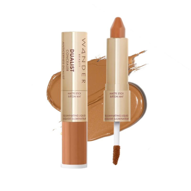 Wander Beauty Dualist Matte and Illuminating Concealer Makeup - Deep - Dual-Ended Matte & Liquid Concealer Stick - Full Coverage Formula to Brighten, Firm & Hydrates Under Eyes - 0.28 fl oz - Image 1