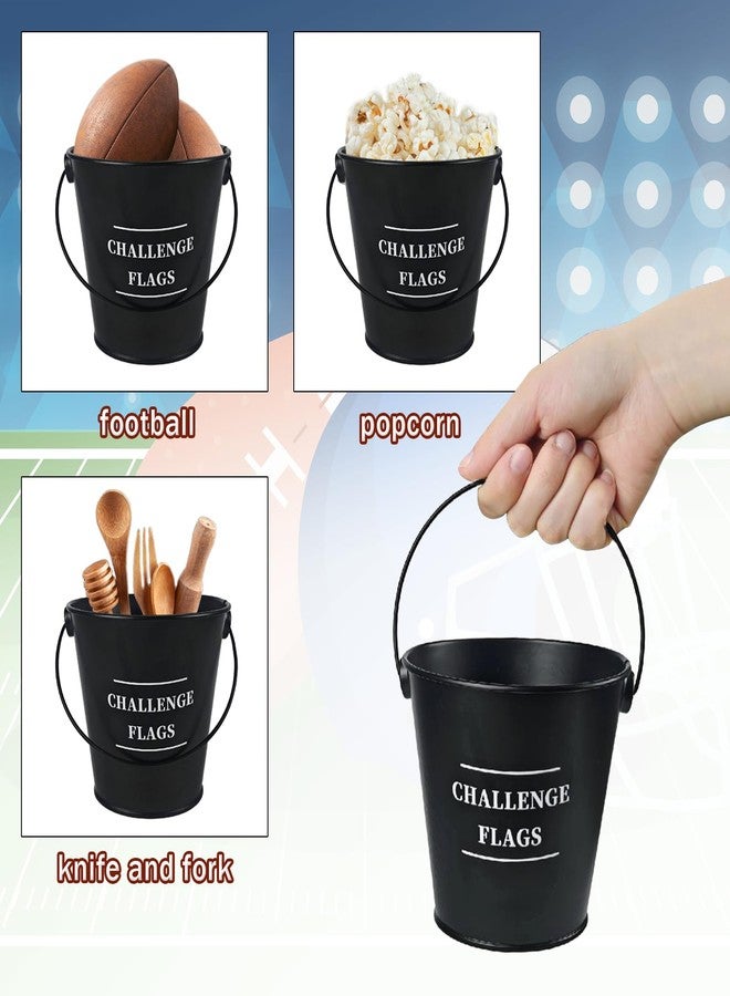 SunOutDeeal 42 Pcs Football Party Decoration Original Penalty Flags Sign Set with 2 Metal Pails and 40 napkins - Football Party Decoration Referee Challenge Flags for Sports Party Decorations - Image 3