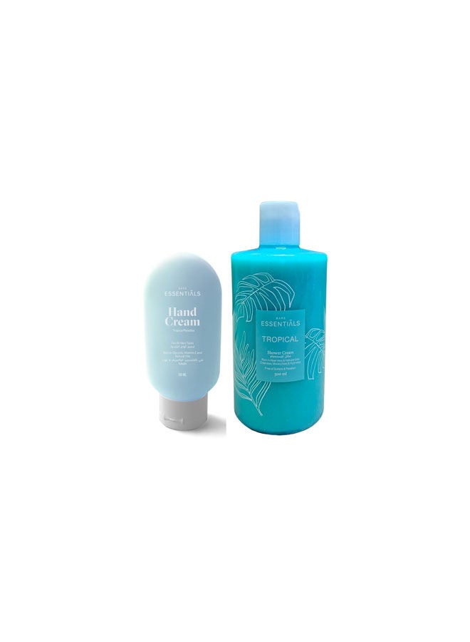 إيسنشالز كريم الاستحمام تروبيكال بارادايس وكريم اليد تروبيكال بارادايس