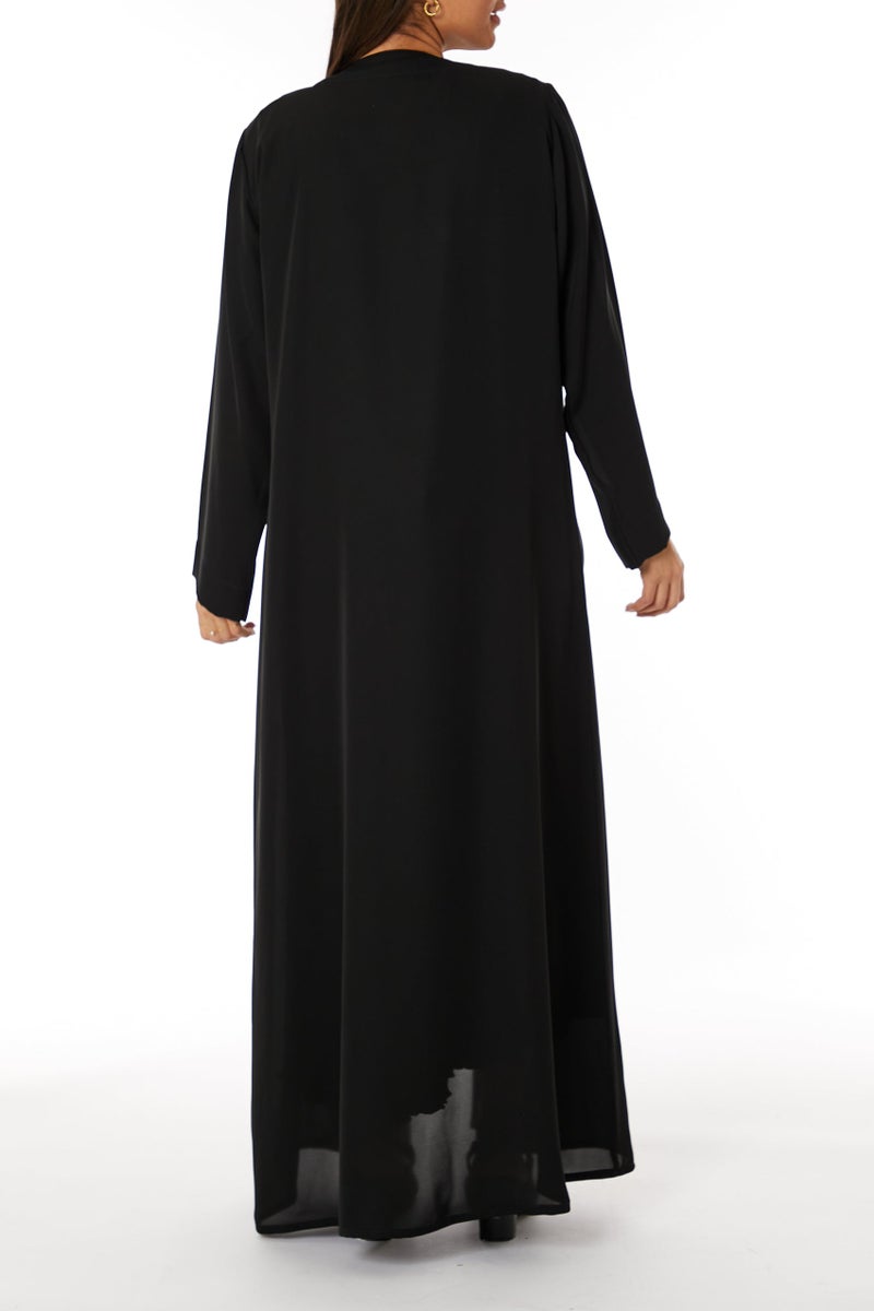 Moistreet Embroidered Flared Sleeve Abaya - Image 3