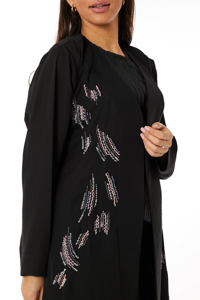 Moistreet Embroidered Flared Sleeve Abaya - Image 4