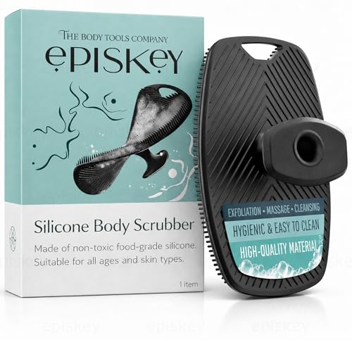 Episkey Silicone Body Scrubber for Bath, Soft Exfoliating Shower Scrubber with Lather Boosting Bristles & Ergonomic Non-Slip Handle, Hygienic Body Exfoliator for Men & Women - Image 1