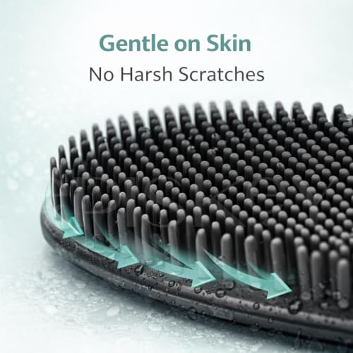 Episkey Silicone Body Scrubber for Bath, Soft Exfoliating Shower Scrubber with Lather Boosting Bristles & Ergonomic Non-Slip Handle, Hygienic Body Exfoliator for Men & Women - Image 3