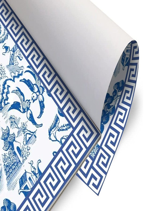 Jolitee Disposable Dining Paper Placemats 24 Pack - One Time Use, Baby Placemat for Restaurant, Dinner Table Mat for Kids & Toddlers, Tidy Travel Mat, 11" x 17" (Blue Willow Pagoda Chinoiserie China) - Image 3