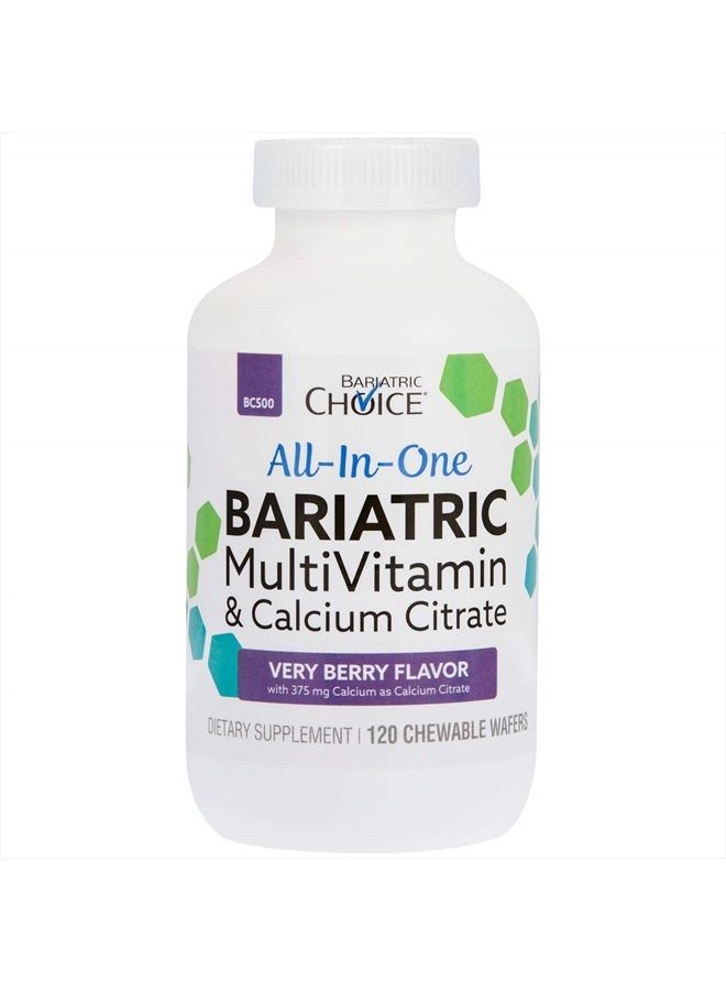 Bariatric Choice فيتامينات متعددة لعلاج السمنة الكل في واحد مع 375 مجم من سيترات الكالسيوم، التوت جدًا (120 قيراط) - Image 1