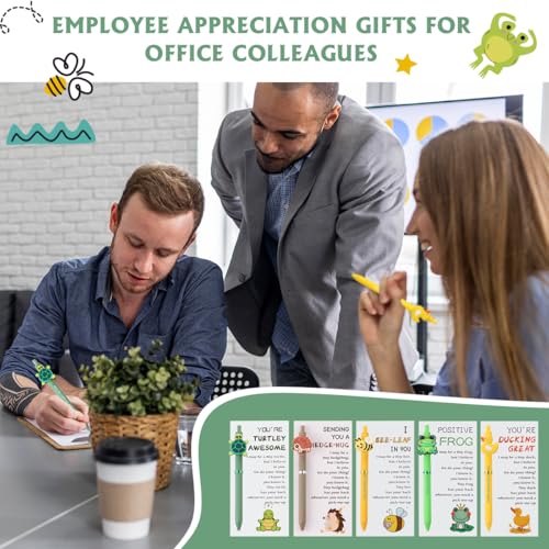 BHHQHH 30 Sets Employee Appreciation Gifts Bulk Funny Animal Thank You Ballpoint Pens with Motivational Cards Inspirational Gifts for Coworkers Teacher Team Staff - Image 4